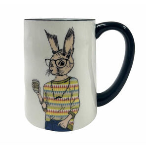 Hip Rabbit Animal Mug, Signature Housewares Inc, Stoneware, Nib, 17.5oz Capacity
